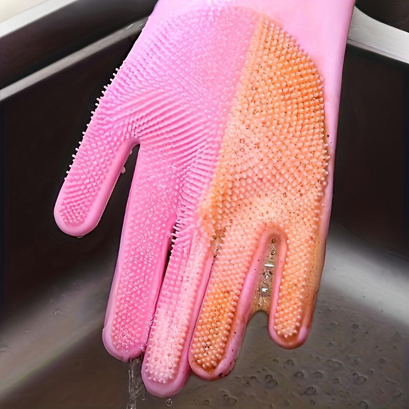 [Dishwashing Gloves] Durable Silicone Imitation Leather | Household Waterproof Washing, Washing Vegetables, Cleaning Tools, Kitchen Dishwashing Gloves