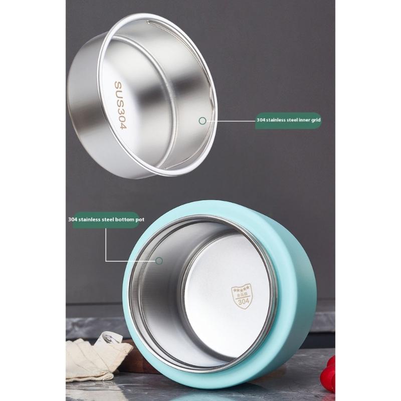 Double Layer Thermal Stainless Steel Meal Preparation Container Insulated Lunch Box with Separate Compartments