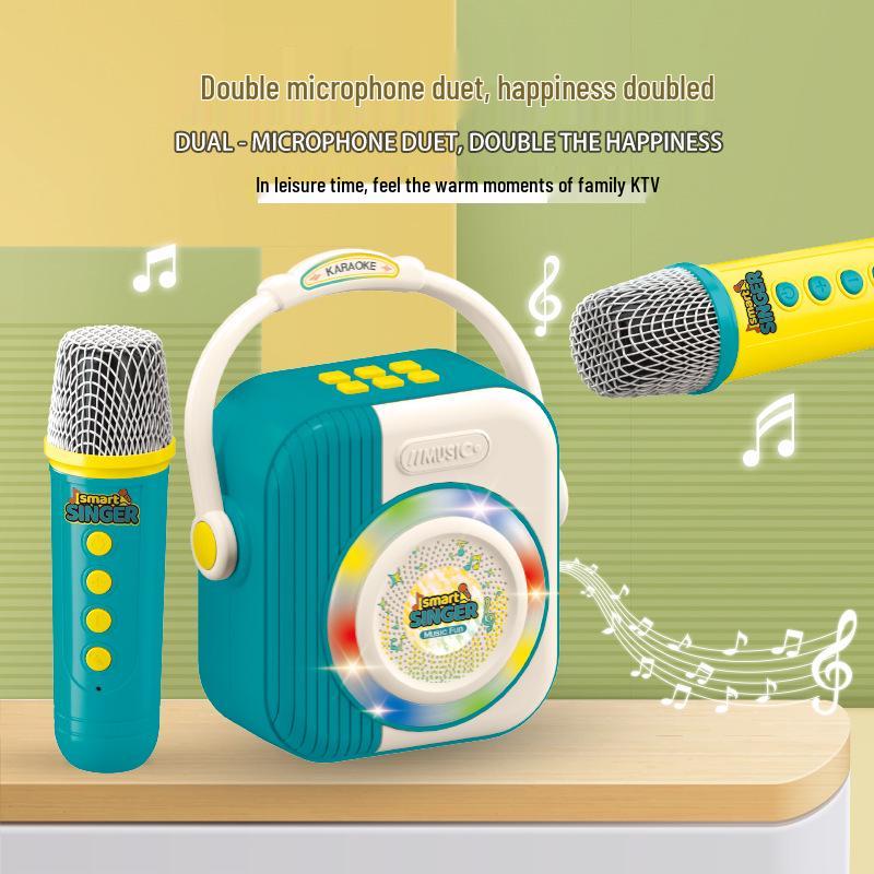 Bluetooth Wireless Karaoke Microphone with Integrated Speaker for Home and Kids