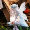 Acrylic Fairy Mini Figurine Catching Light Ball Design Creative Flower Fairy Statue Sculptures Multi Functional Waterproof