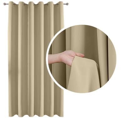 90% Thick Blackout Curtain With Rings And Grommets, Cream 140X250