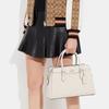 New COACH Darcie Cross Grain Leather And Signature Coated Canvas Shoulder Bag, Crossbody Bag, Handbag Regular Women's White CH290-IMCHK