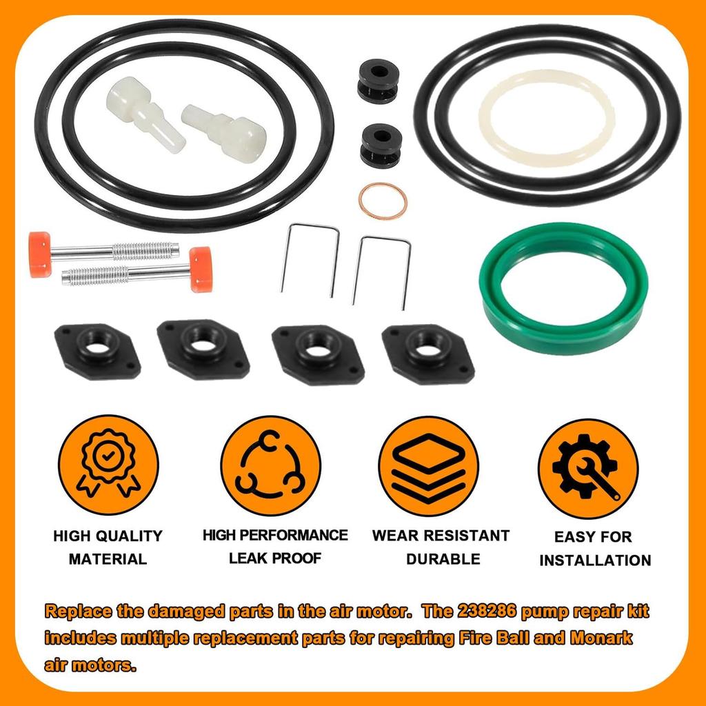 238286 Air Motor Repair Replacement kit 238-286 Pump Repair Kit suitable for Graco 300 5:1 Ratio Fire Ball 300 Oil Pumps