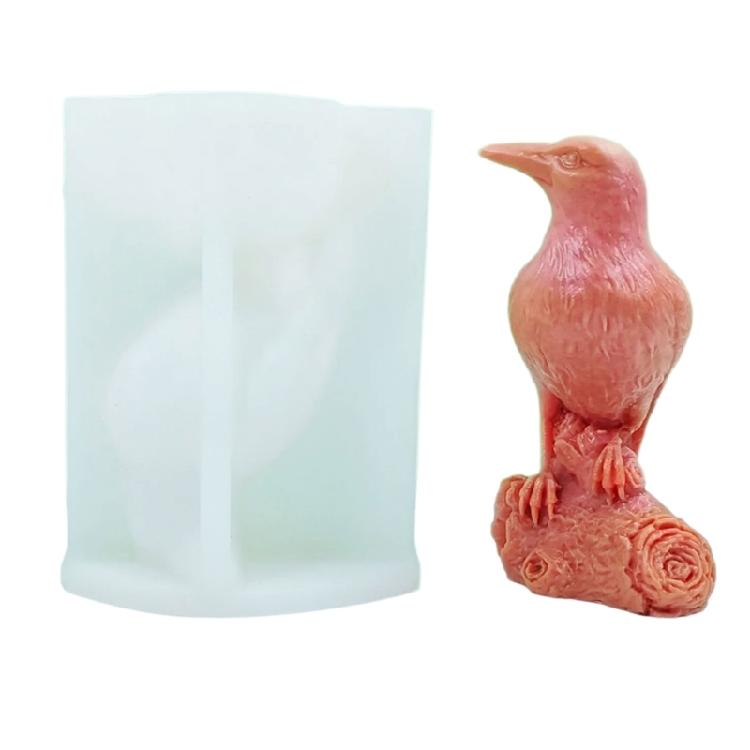 3D Crow Candle Mould Silicone Molds Halloween Castings Molds Home Decorations