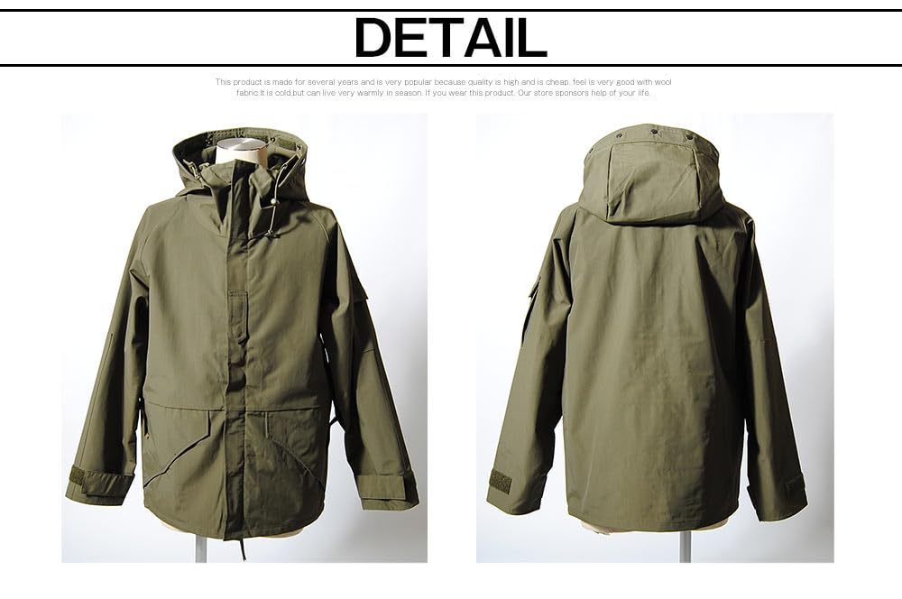 Jachetă militară ECWCS PARKA Eco Wax Parka, hidrofugă [Houston] pentru bărbați (JP, Alfabet, XL, Frunziș)