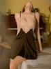 Sexy Pajamas Women's Ice Silk Summer Thin Style with Chest Pad New Summer Pure Lace Suspender Nightdress