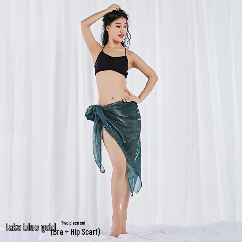 Eye-Catching Textured Belly Dance Shawl with Waist Chain - Flowy Hip Scarf, Hot Selling