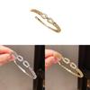 Minimalist Gold Plated Zircon Double Band Bracelet For Fashionable Women