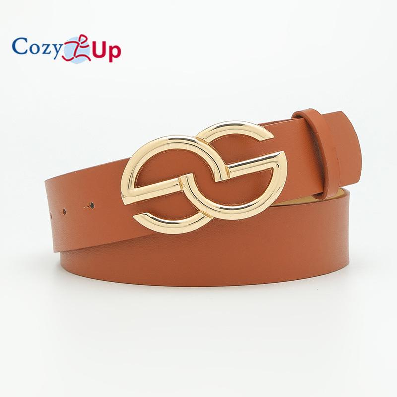 Metal Buckle Simple Casual Decoration Jeans Belt Double G Retro Dress Belt Women