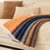 Solid Colored Plush Home Comfortable Sofa Mat Winter Thickened Anti Slip Seat Cushion Modern Minimalist Sofa Cover with Full Coverage Fabric