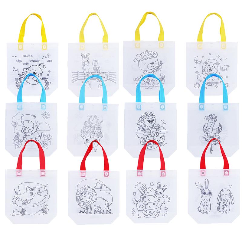 DIY Graffiti Bags Coloring Marker Painting Non-Woven Gift Bags For Kids Birthday Party Favor Piñata Filler Party Supplies