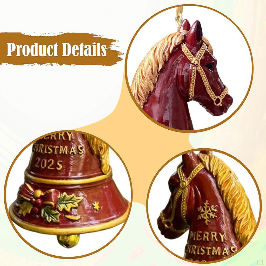 Julklocka Ornament Hästhuvudformad Hänge Unik Gåva Julgran Hängande Dekoration