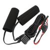 Motorcycle Heated Grip Cover 12V IP67 Water Resistant 3 Temperature Setting Hook and Loop Closure Motorcycle Handlebar