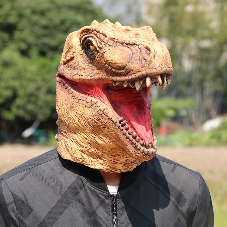 Halloween Cosplay Prop Masquerade Headgear Costume Realistic Latex Dinosaur Mask