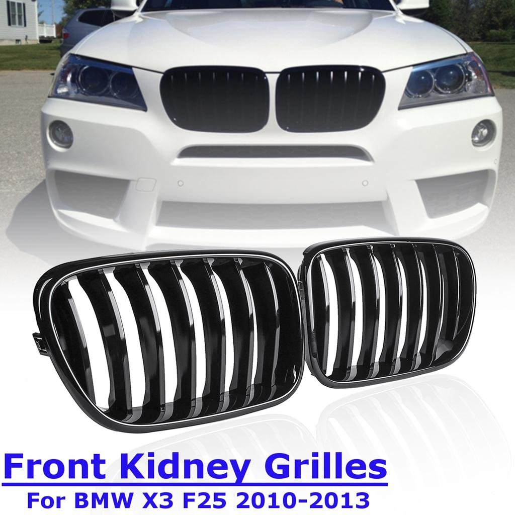 3pcs M-colored Front Grille Grill Insert Decoration For BMW X6 E71 2013 2014