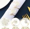 Elegant Rose Pearl Metal NapkinRing for Wedding Valentine's DayTable DecorRound NapkinHolder for Restaurant BanquetFamily Dining