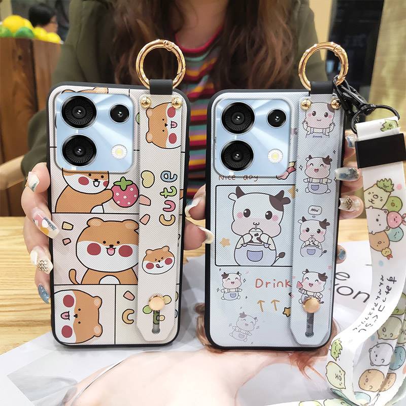 Back Cover Silicone Phone Case For UMIDIGI G9 5G/Note9 5G Dirt-resistant Anti-dust Fashion Design Shockproof Wrist Strap