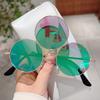 New Trendy Y2K Hip Pop Funny Shades Women Ins Brand Design Decor Sunglasses Retro Round Metal Travelling Sun Glasses