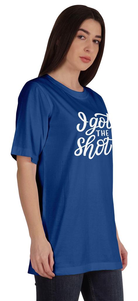 Inkmeso I Got The Shot Funny Pro-Vaccine Crew Neck T-shirt For Womens