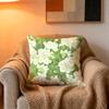 Pillowcase with Light Green Background Covered with White Rose Branches Fresh Flower Decorative Patterns Same Print on Both