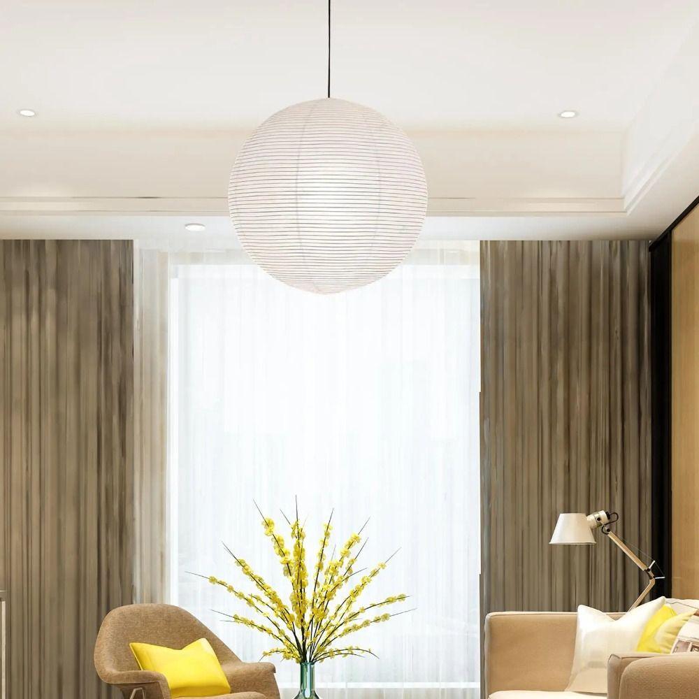 Round Paper Lampshade Modern Pendant Light Lamp Cover Ceiling Light Cover  Wedding Birthday Party