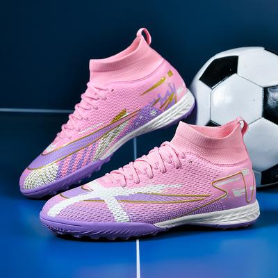 Professional Society Football Boot Men High-top TF/FG Field Training Five-a-side Soccer Shoes 2024 New Kids Football Shoes