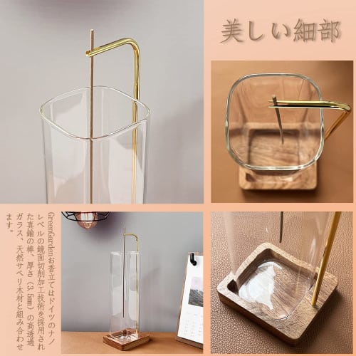 GreenGarden Square Glass Incense Holder, Stylish Glass Ash-Leak-Proof Incense Holder, Relaxing and Stylish Simple Decor for Home (Square Design, No En