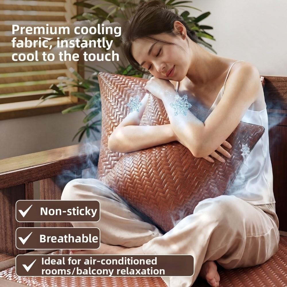 Detachable Ice Mat Pillow Covers Solid Color Lumbar Cushion Cover Decorative Pillowcase Home Decor
