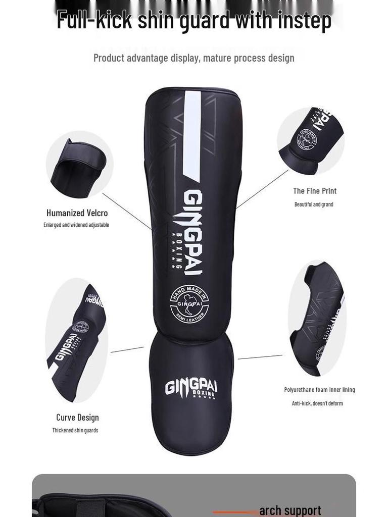 Adult & Child Martial Arts Shin & Foot Guards with Ankle Protection - Ideal for Boxing, Sanda, & Muay Thai Training