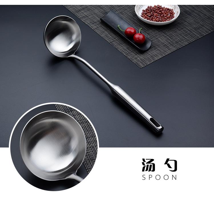 Liren 304 stainless steel spatula stir-fry spatula hollow handle integrated molding heavy gift kitchen utensils