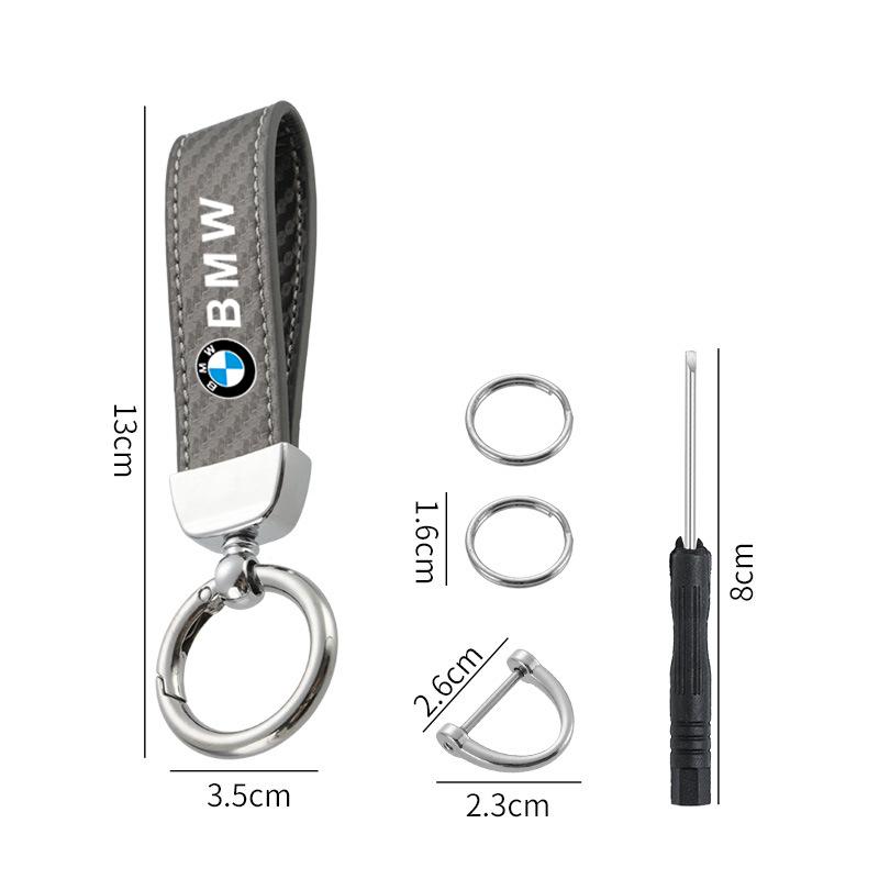 Carbon fiber Car Keychain Ring Leather Emblem Keyring For BMW 1 2 3 4 5 7Series X1 X3 X4 X5 X6 F10 F20 G30 F15 F16 Car Sticker npdf01