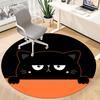 1pc Cat Circle Office Round Area Rug, Under Office Chairs Bedroom Living Room Home Decor, Room Deco