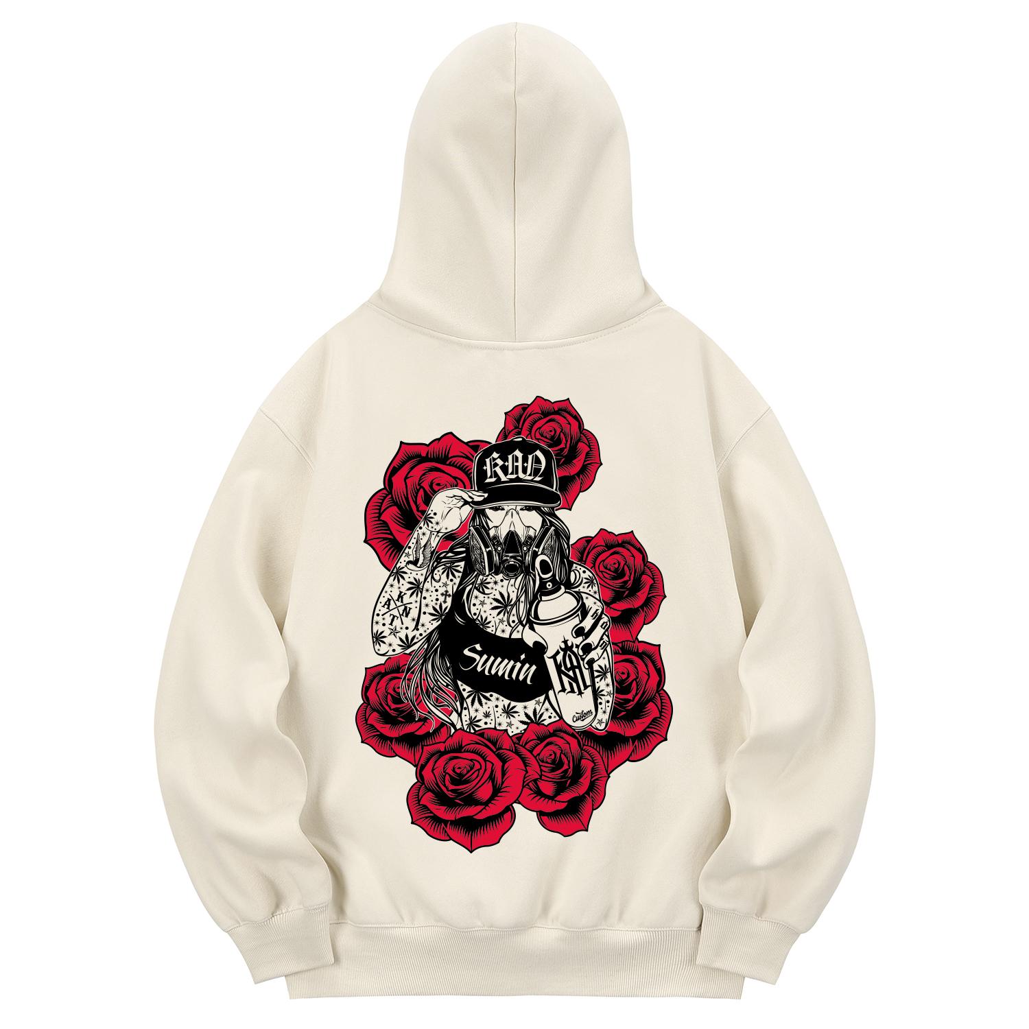 Khan 6312 Khc0153 Худи с подкладкой из флиса Chicano Girls Graffiti - Кремовый L