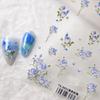 White Flower Gold Leaf Floral Petal Tulip Bloom Charming Retro Metal Soft Self Adhesive 5D Nail Art Sticker Manicure Decal DIY