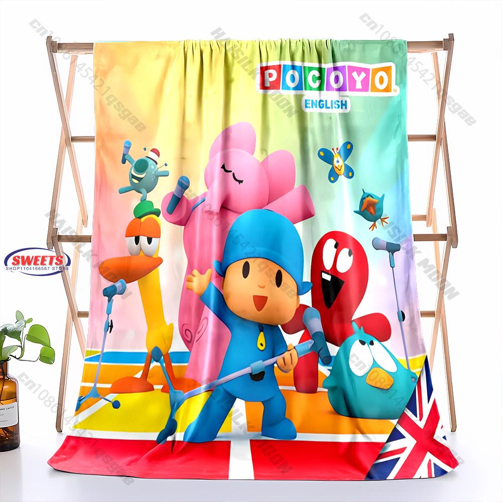 Cute P0c0y0 Theme Print Blanket Warm Soft and Comfortable Home Travel Blanket Sofa Bedding Cover Blankets Gift for Boys Girls