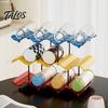 Cup Storage Rack, Multi-Layer Stacking Organizer, with Wavy Slot Design, Space Saving Desktop Bar Storage for Mugs Glasses Coffee Cups