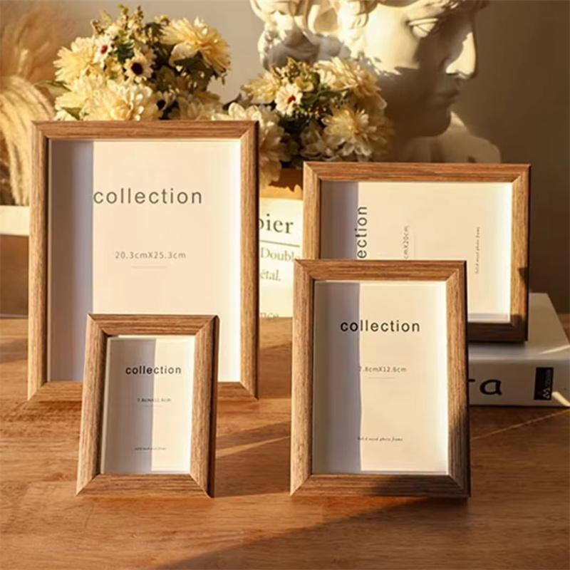 Simple Wood Photo Frame Ornaments 5 Inch 6 Inch Creative Home Desk Decoration Picture Frames Modern Photo Album Painting Frame