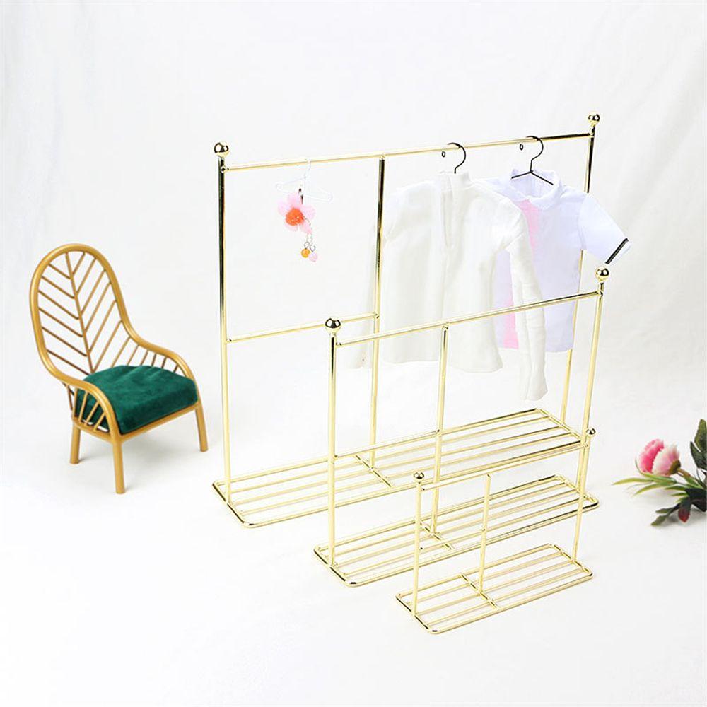 10 ks Vícebarevné Šatní skříně Roztomilé Kovové Doplňky pro Panenky Mini Věšáky Věšení Šatů