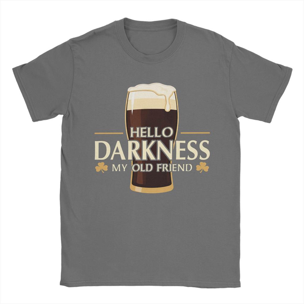 Unisexs TShirts Hello Darkness My Old Friend Irish Beer St Funny Pure Cotton Tees Short Sleeve  T Shirt Crew Neck Tops Plus Size