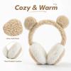 Winter Plush Earmuffs with Bear Ear Design, Warm Ear Covers for Cold and Outdoor