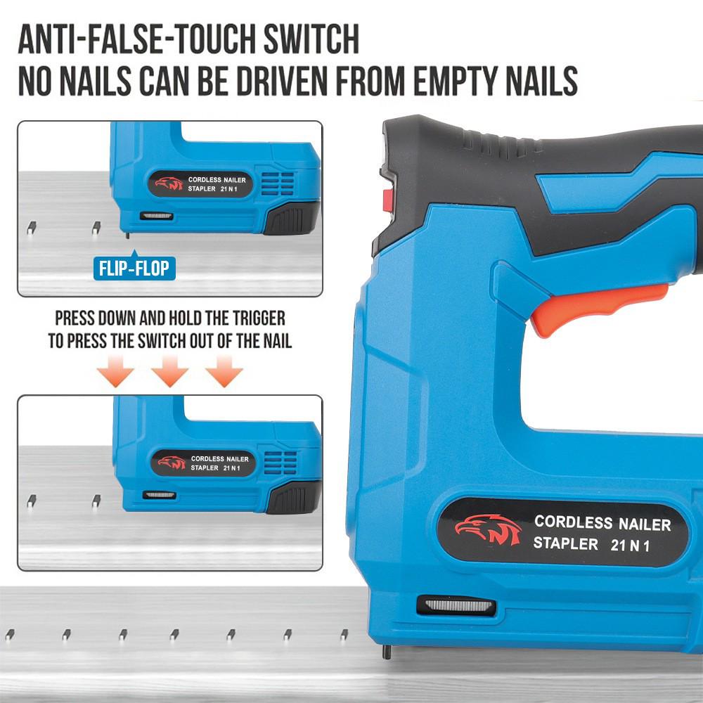 Rechargeable U-Type Electric Brad Nailer - Portable Lithium Battery Nail Gun for Home Use