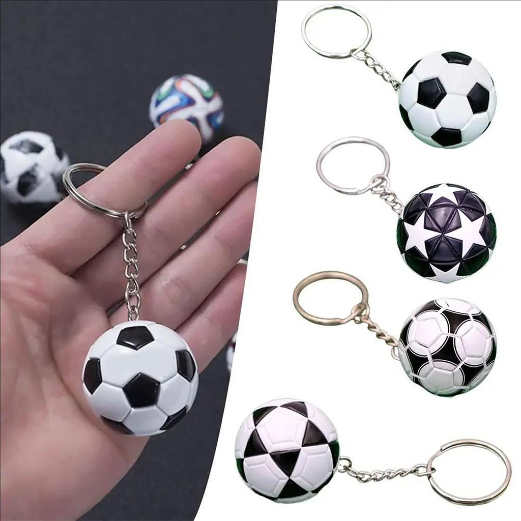 European Styles Football Sturdy Imitation Leather Keychain Souvenir Pendant Decoration for Fan and Collectors Wear