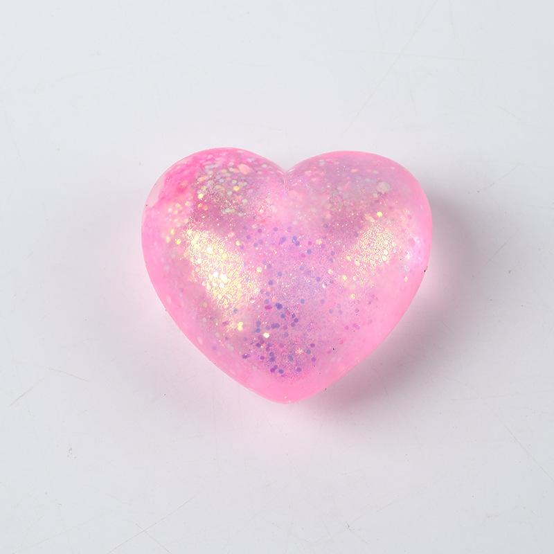 Kleurrijk Knijphart Speelgoed Stressverlichting Sensorisch Fidget Speelgoed Handpalm Decompressiebal Zacht TPR Squishy Voor Volwassenen Mini Feestcadeau pink
