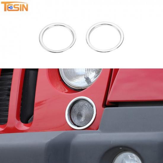 Light Turn Signal Lamp Frame Ring Trim Bezels for Jeep Wrangler JK 2007+ Chrome