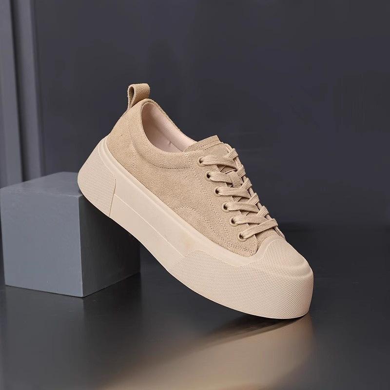 Retro Plateau Canvas Schuhe Frühling und Herbst Neue Erhöhung Plateauschuhe Freizeit Sport Muffin Schuhe