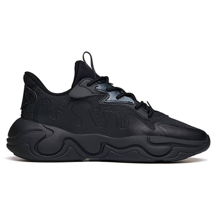 New Anta Chao Worship 2.0 Cushioned Wear Resistant Slip Resistant Low Top Chunky Sneakers Women's Black 122138840-5
