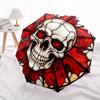 Stained Skull Halloween DecorationUmbrella, Portable 3-Fold Compact Umbrella,Christmas Gift ES651