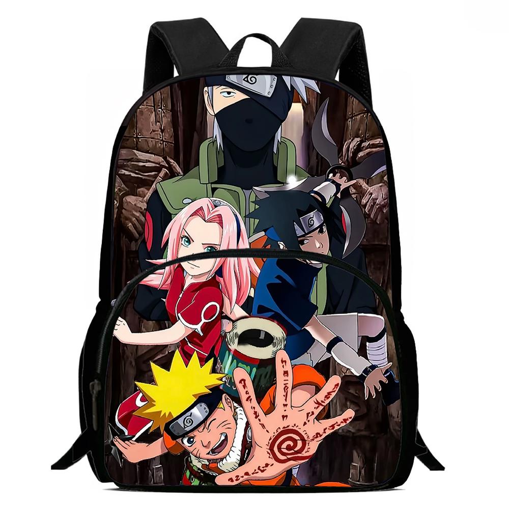NARUTO Cartoon Anime Kids Backpack,With Adjustable Shoulder Strap & Front Pocket,Lightweight & Durable,for Boys & Girls Age 5-10