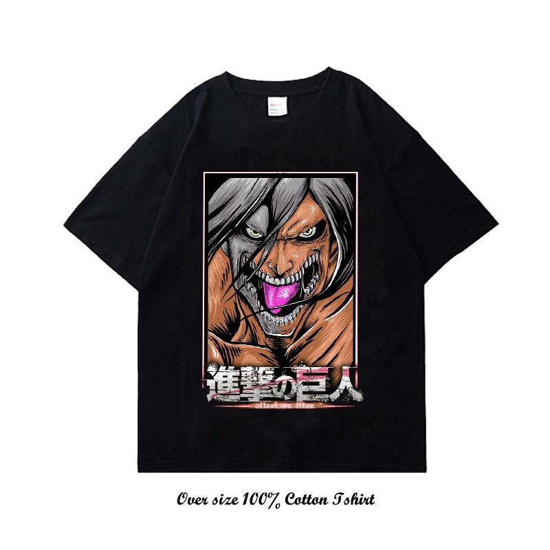 Attack On Titan Japanese Anime T-Shirts For Men And Women Printed Cotton Short Sleeve T-Shirts Oversized Fashion Unisex T-Shirts