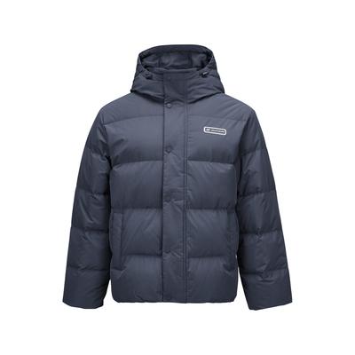 Windproof Waterproof Oil-Resistant Teflon Three-Proof Warm Duck Down Hooded Jacket Unisex Jacket Odyssey-Gray L324U154-026R